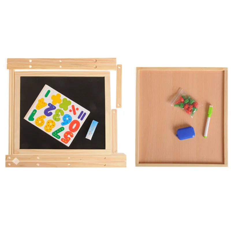 Wooden Double Sided Adjustable Easel | Oliver Montessori Toys