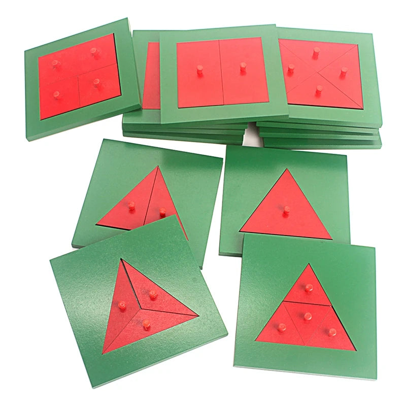 Montessori Wooden Fraction Shapes | Oliver Montessori Toys