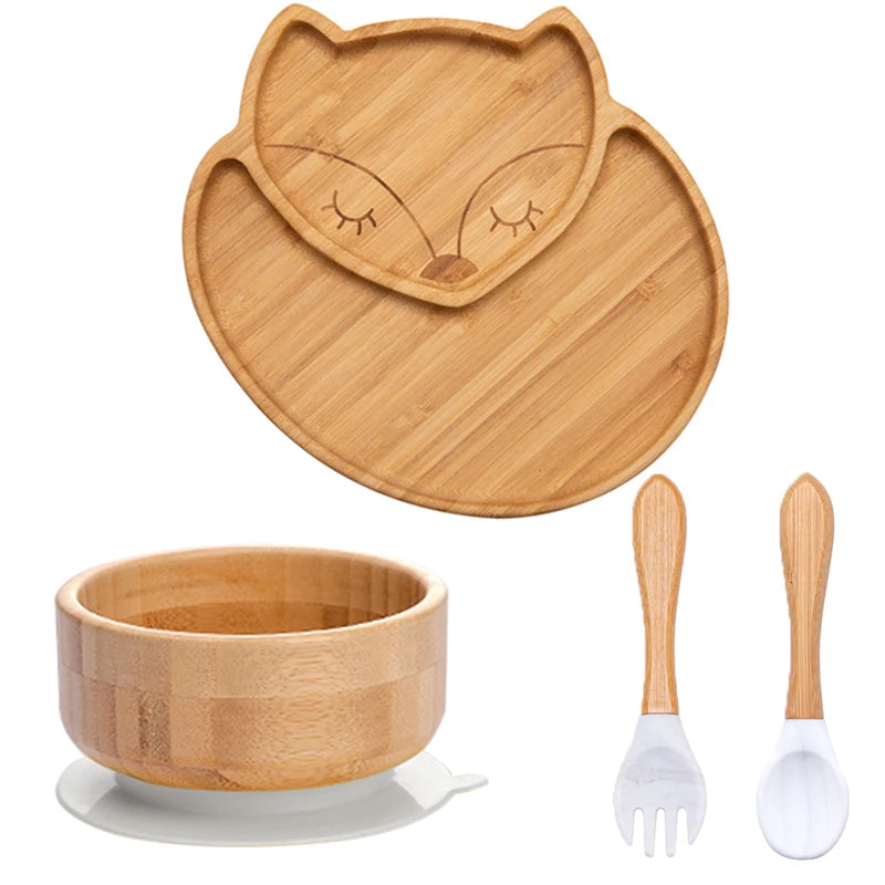 Baby Bamboo Suction Plate & Bowl Set