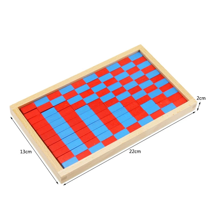Montessori Red and Blue Rods Wooden Math Material Ages 3 and Up
