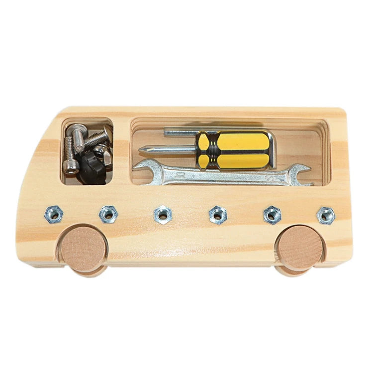 Wooden Busy Bus Screw & Bolt Set | Oliver Montessori Toys