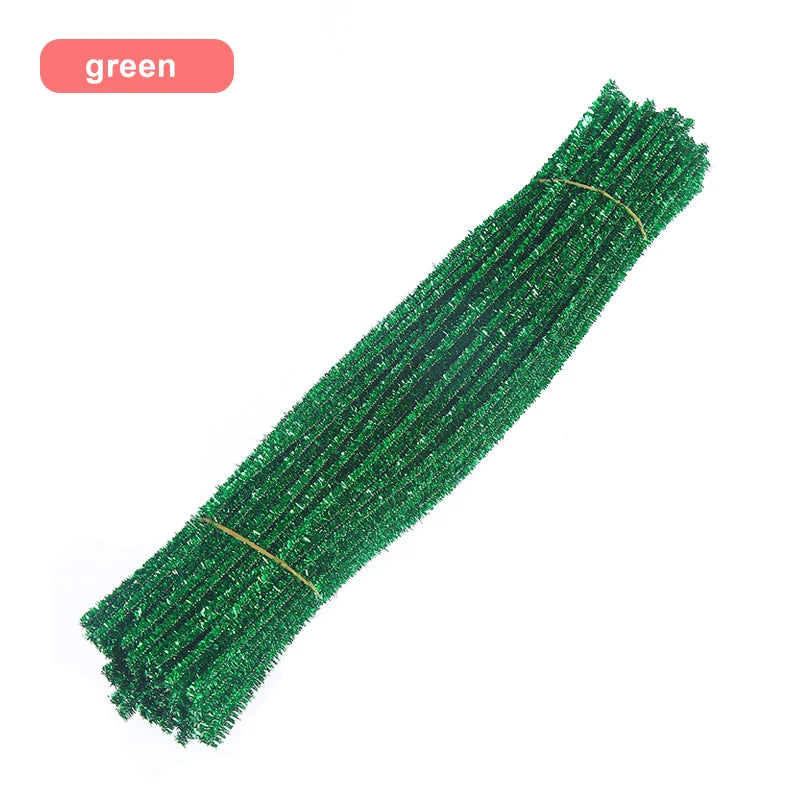 30/50/100pcs Glitter Chenille Pipe Cleaners | Oliver Montessori