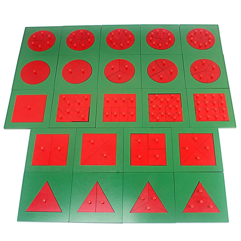 Montessori Wooden Fraction Shapes | Oliver Montessori Toys