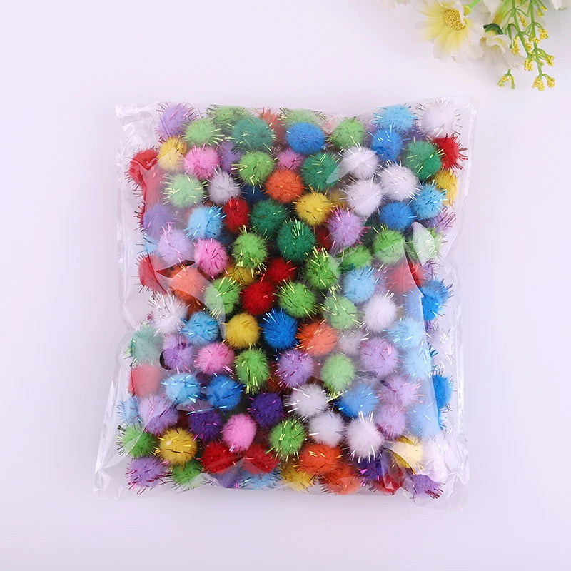 Mixed Color Glitter Pompom Balls