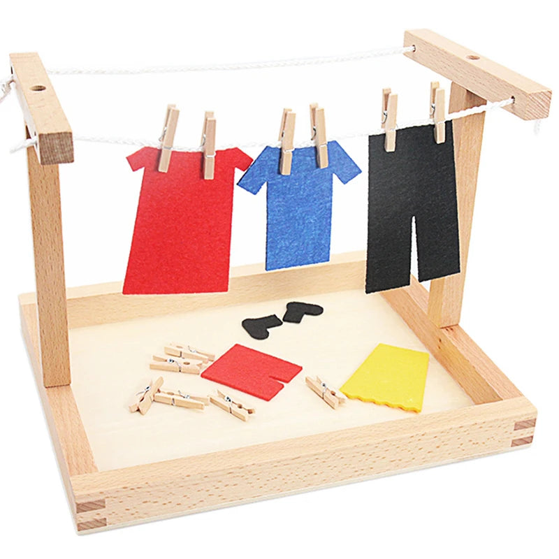 Montessori Clothesline Set Wooden Practical Life Material