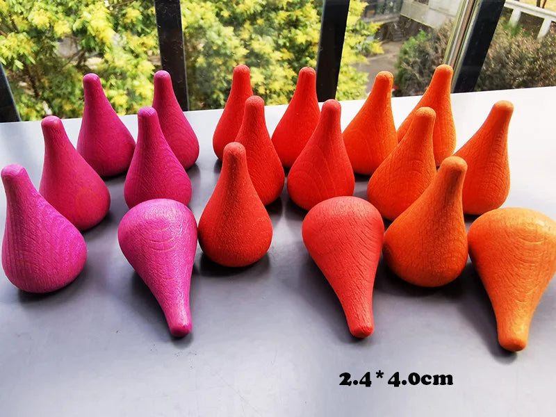 Montessori Rainbow & Natural Wood Loose Parts and Sorting Box