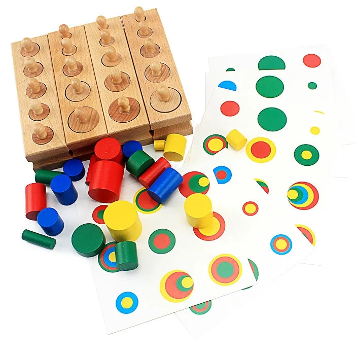 Complete knobbed and knobless cylinder set with cards