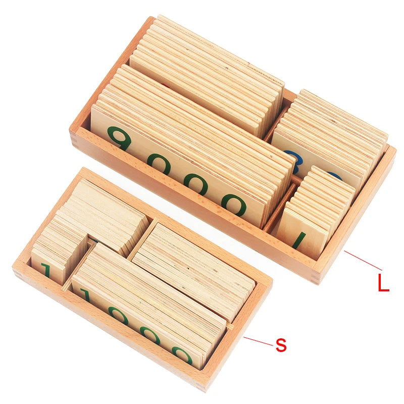Montessori Number Cards 1 to 9000 Place Value Math Toy