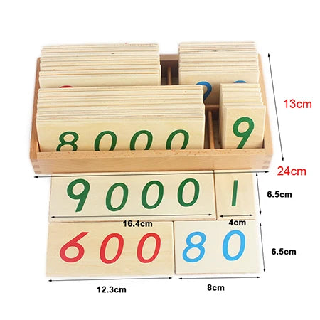 Montessori Number Cards 1 to 9000 Place Value Math Toy