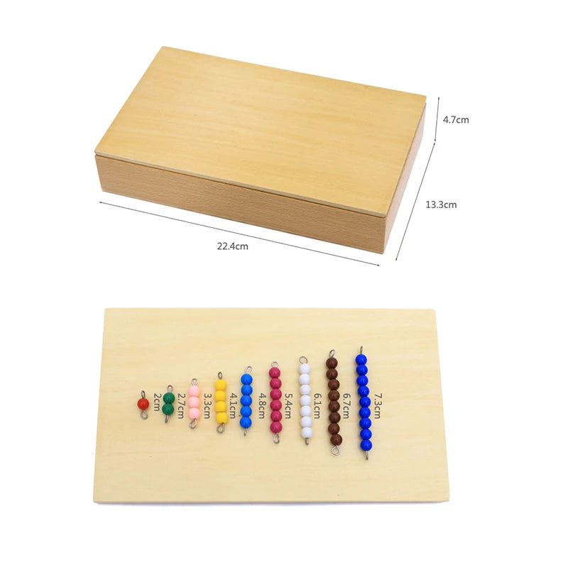 Bead bars box with lid and bead stair on the wooden tray