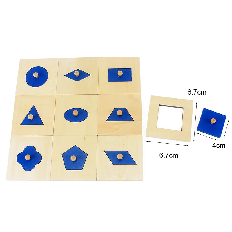 Montessori Geometric Shape Insets Set of 10 Sensorial Toy
