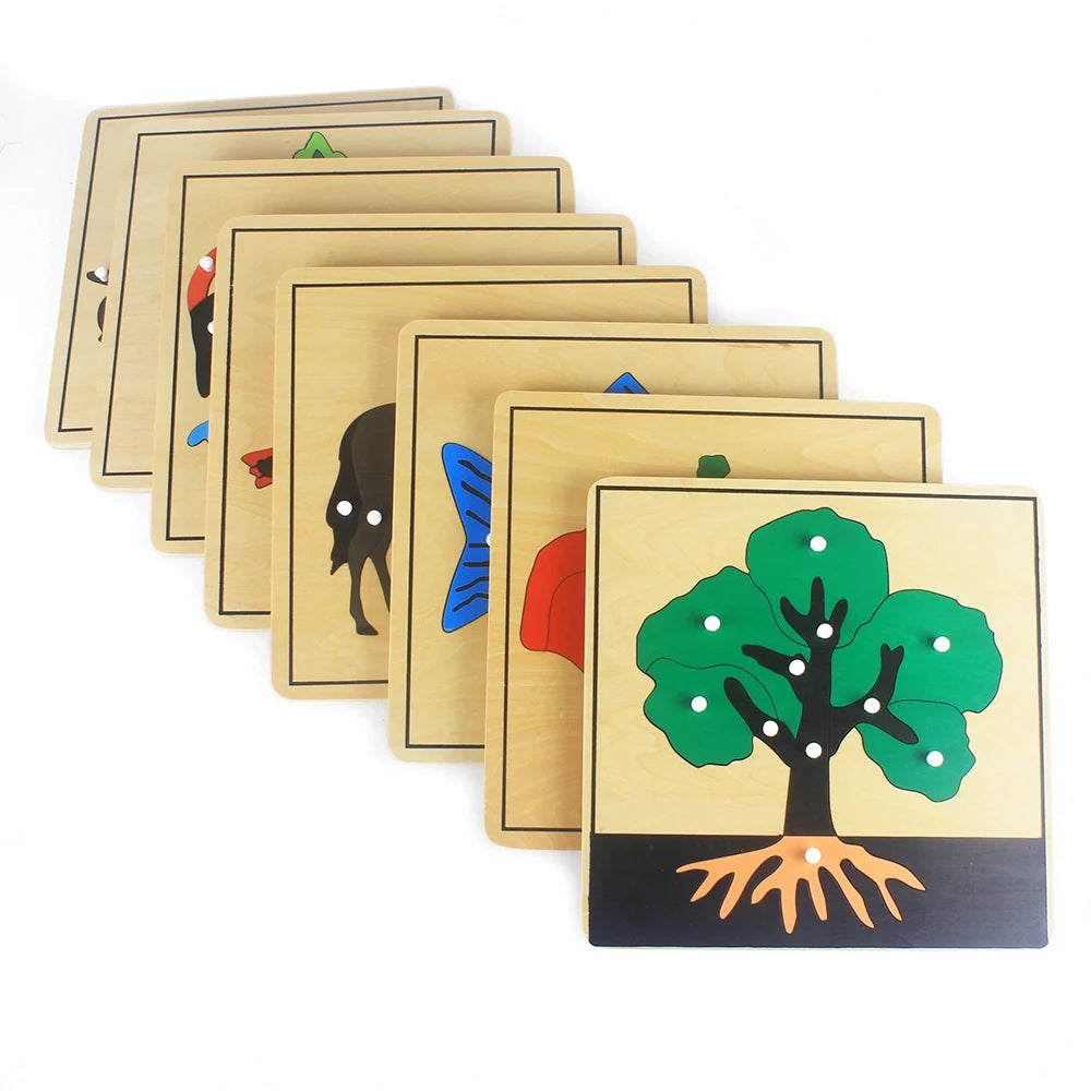 Montessori Zoology and Botany Parts Puzzle Wooden Science Toy