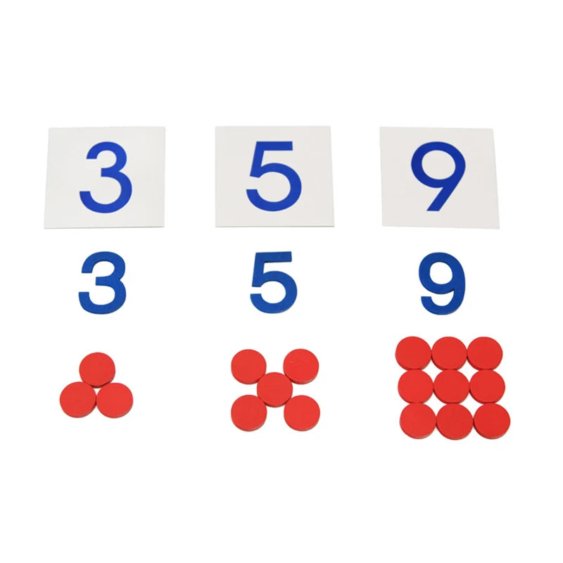 Montessori Cards and Counters Math Toy for Ages 3 and Up