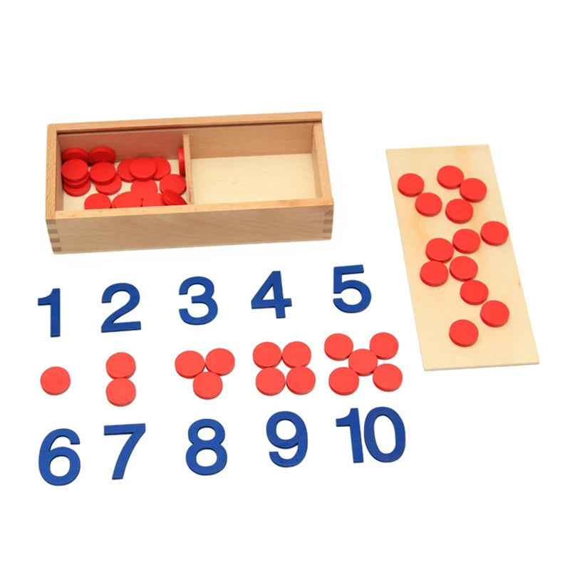 Montessori Cards and Counters Math Toy for Ages 3 and Up
