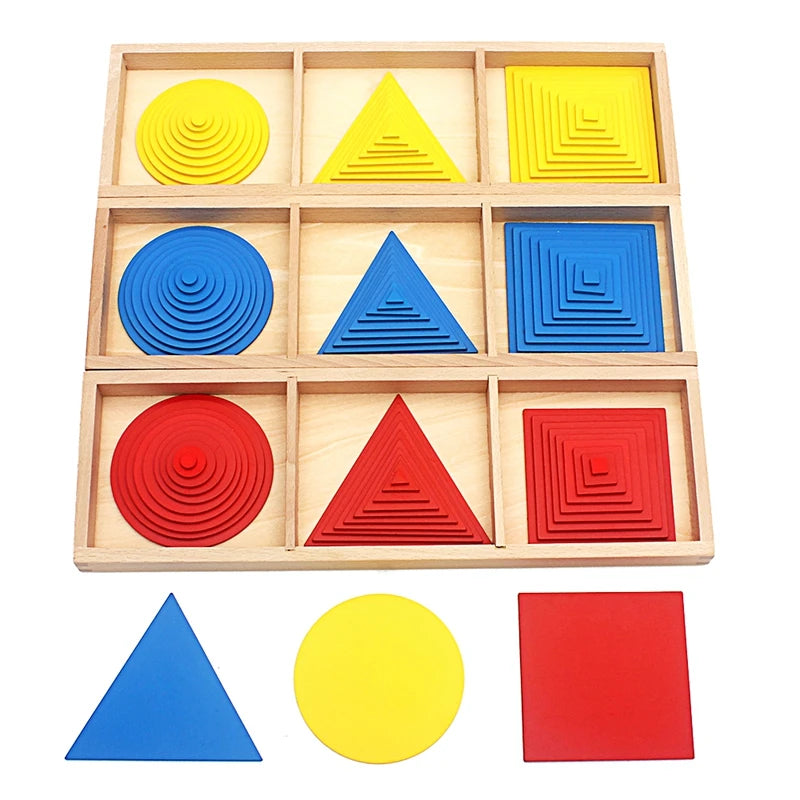 Montessori Geometric Layering Trays | Oliver Montessori Toys