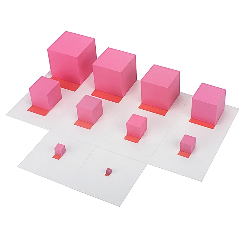 Montessori Pink Tower with Number Cards