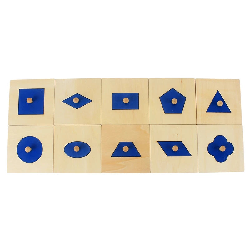 Montessori Geometric Shape Insets Set of 10 Sensorial Toy