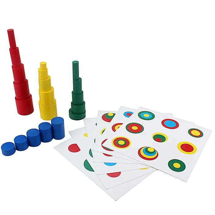 Knobless cylinder towers with pattern cards