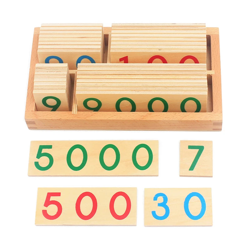 Montessori Number Cards 1 to 9000 Place Value Math Toy