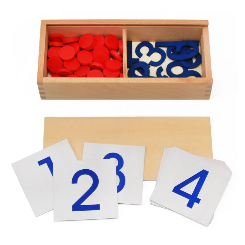 Montessori Cards and Counters Math Toy for Ages 3 and Up