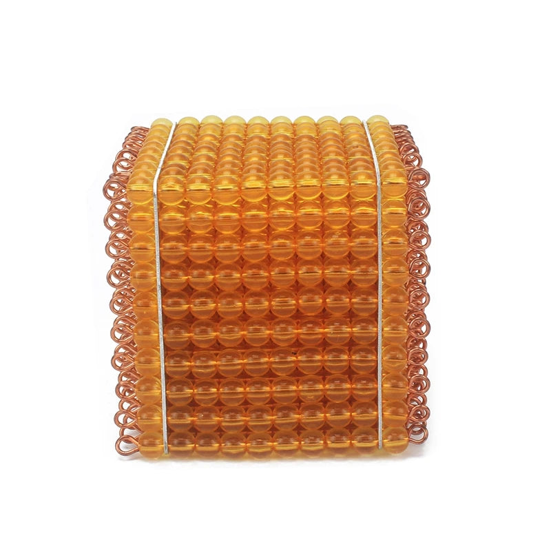 Side view of the golden bead thousand cube