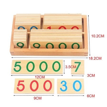 Montessori Number Cards 1 to 9000 Place Value Math Toy