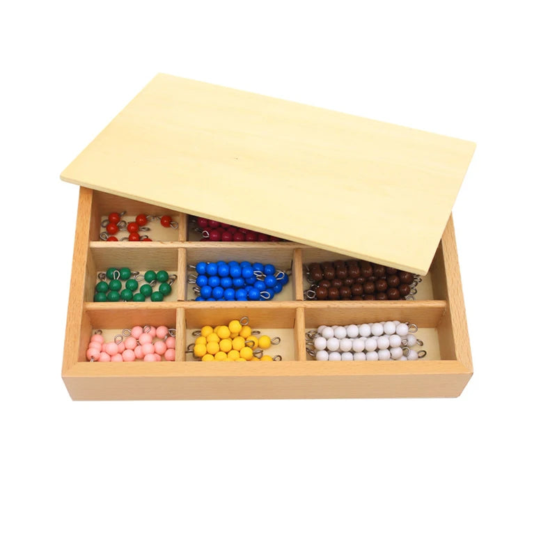Colored bead bars box with sliding lid