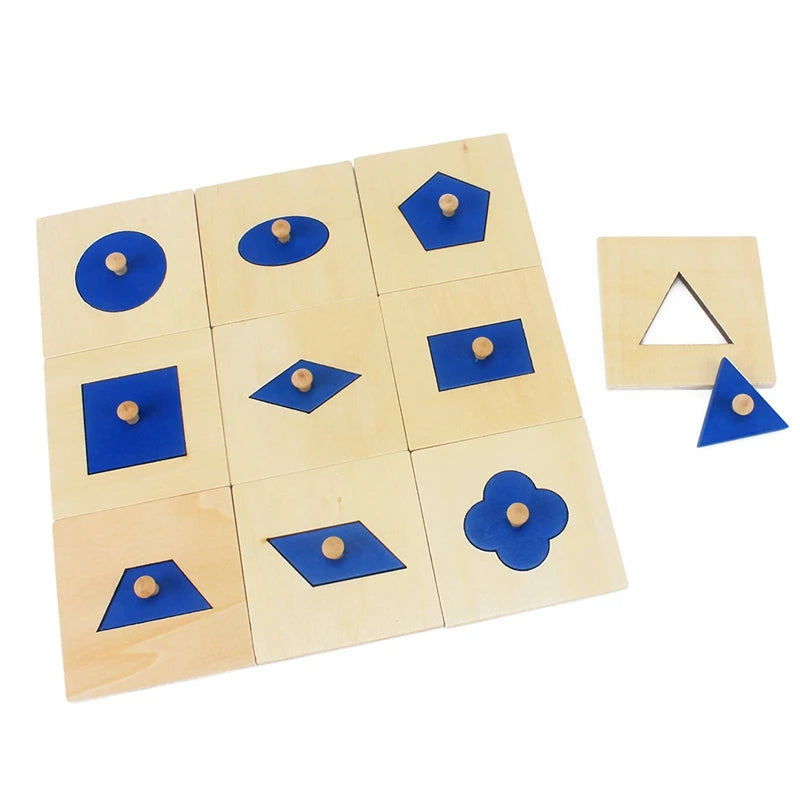 Montessori Geometric Shape Insets Set of 10 Sensorial Toy