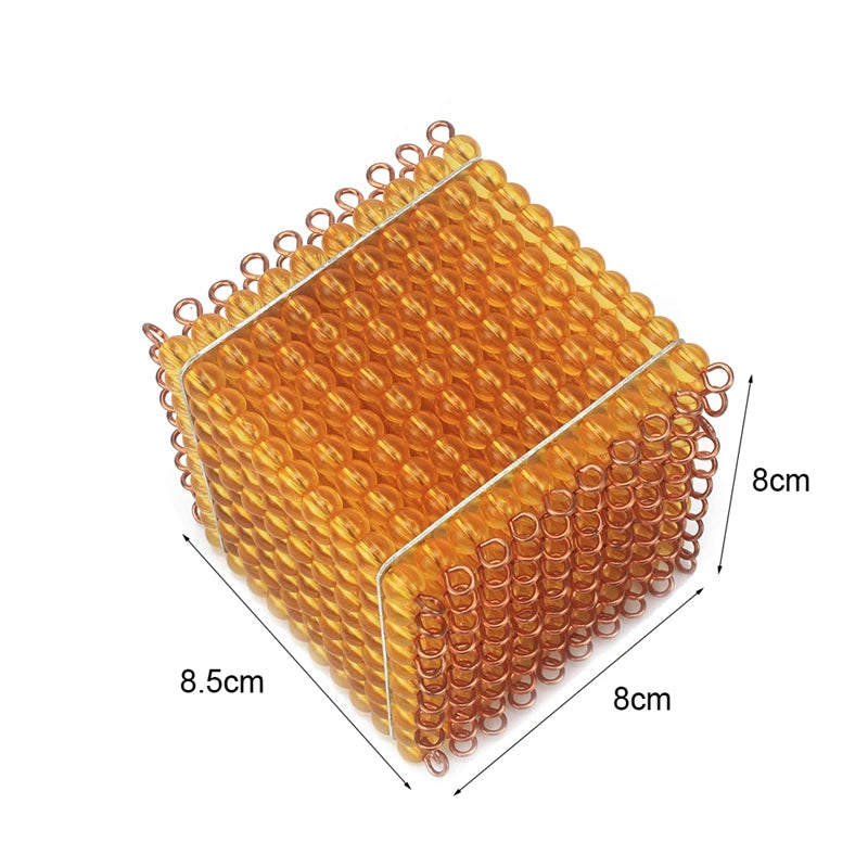 Golden bead thousand cube, 8.5 x 8 x 8cm