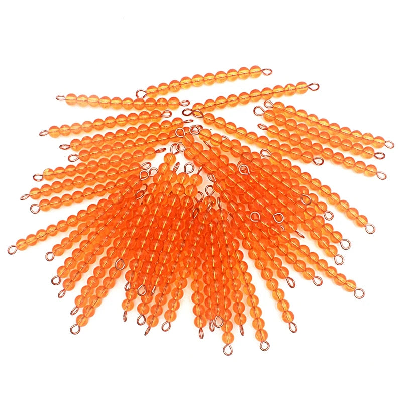 Pile of 45 golden ten bead bars