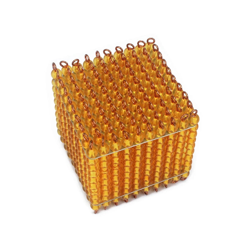 Golden bead thousand cube seen from above