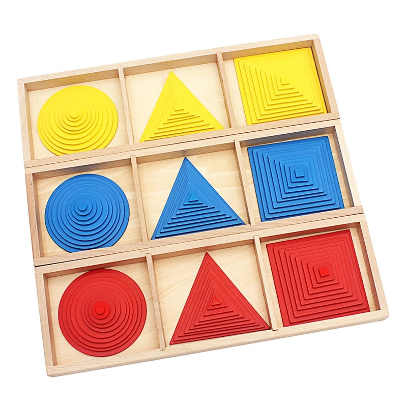 Montessori Geometric Layering Trays | Oliver Montessori Toys