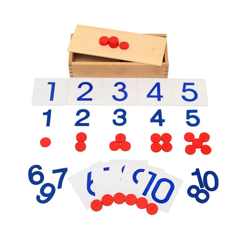 Montessori Cards and Counters Math Toy for Ages 3 and Up