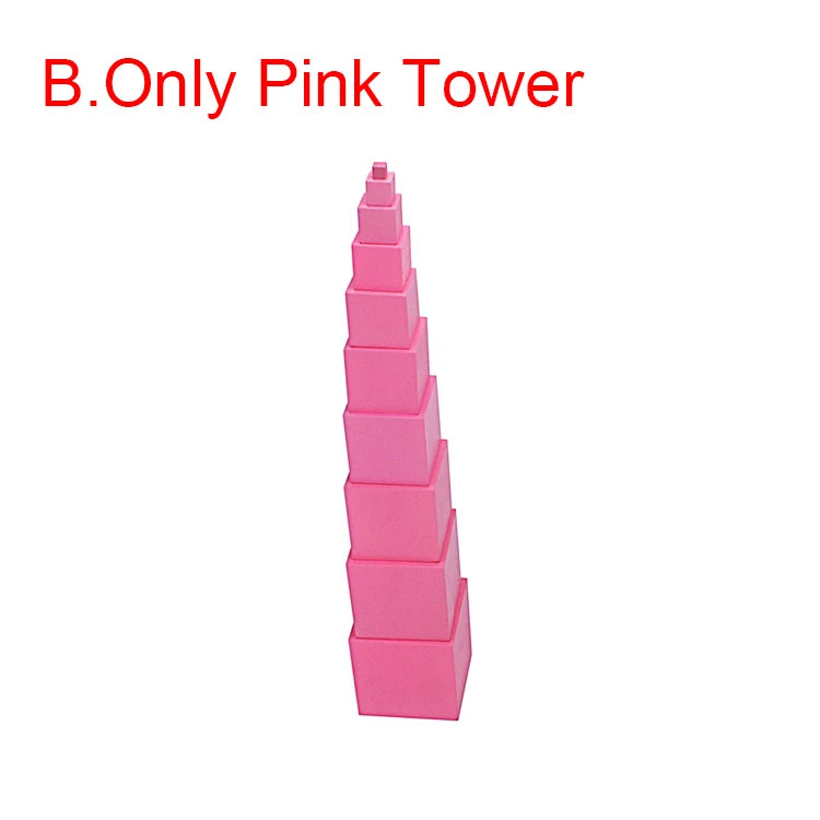 Montessori Pink Tower with Number Cards