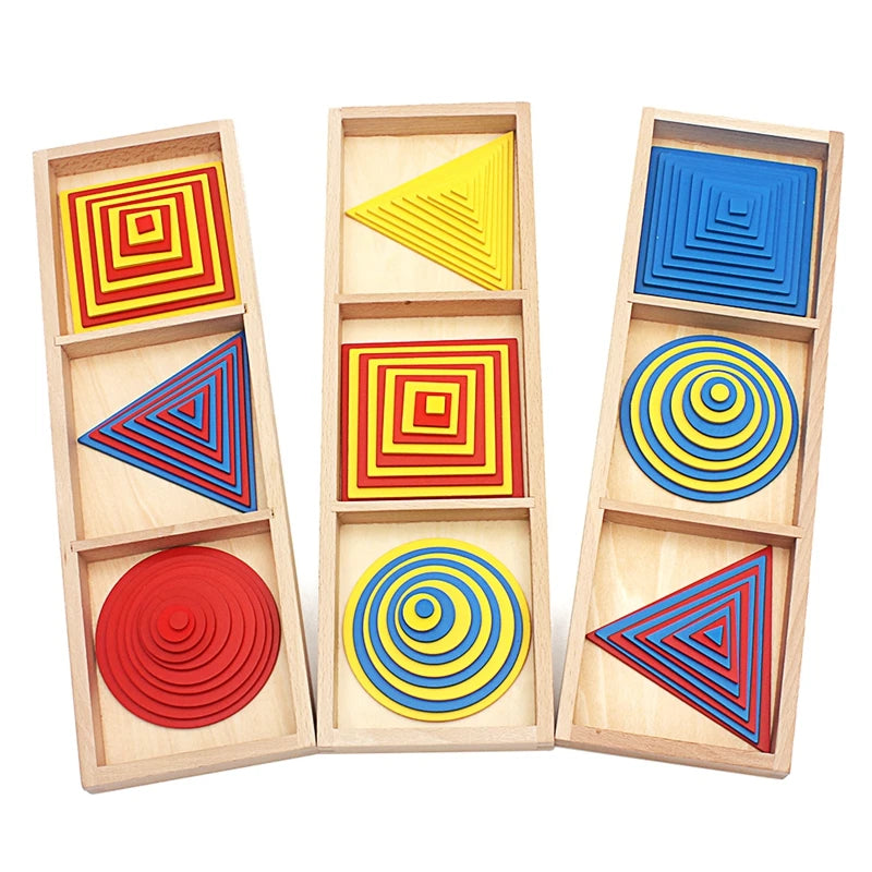 Montessori Geometric Layering Trays | Oliver Montessori Toys