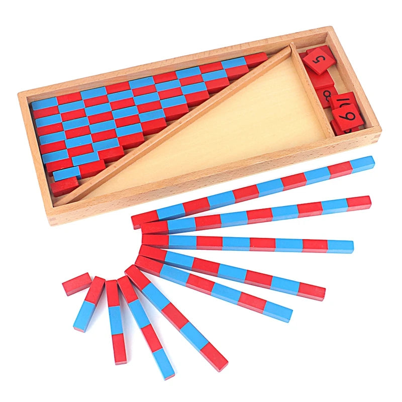 Montessori Number Rods Wooden Math Toy Home Edition
