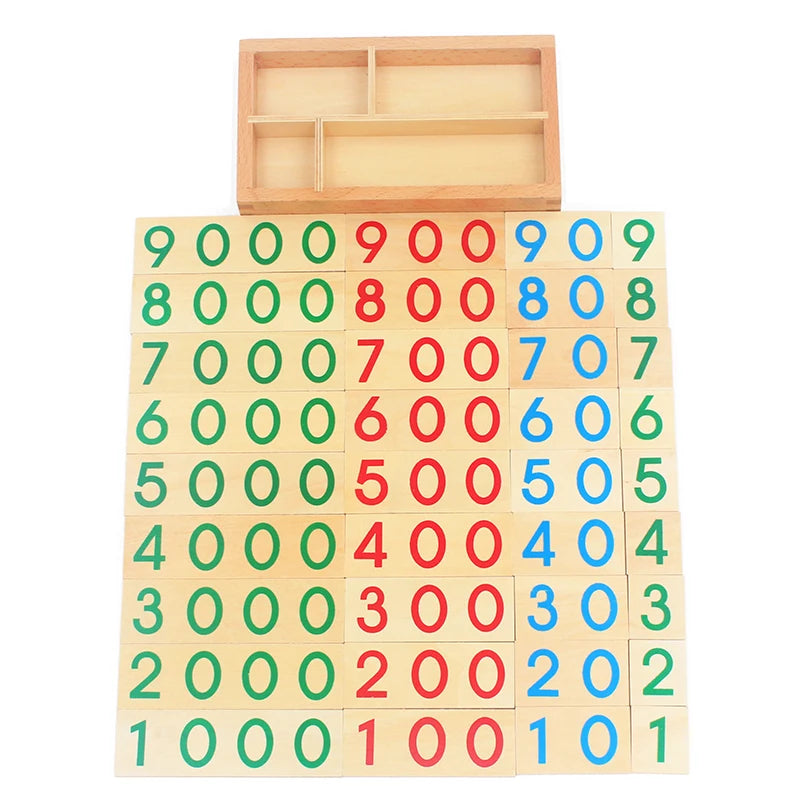 Montessori Number Cards 1 to 9000 Place Value Math Toy