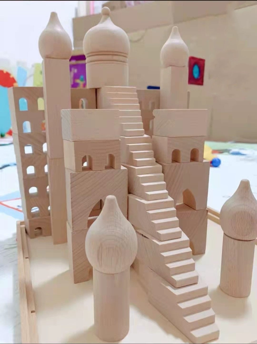 Montessori Wooden Church and Colosseum Building Blocks
