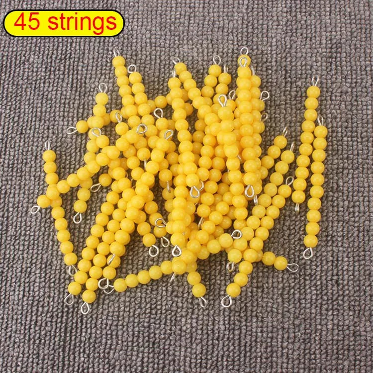 Pack of 45 yellow ten bead bars