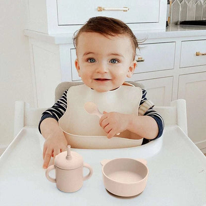Silicone Baby Feeding Essentials Set - 4 Piece Set  Oliver & Company Montessori Toys   