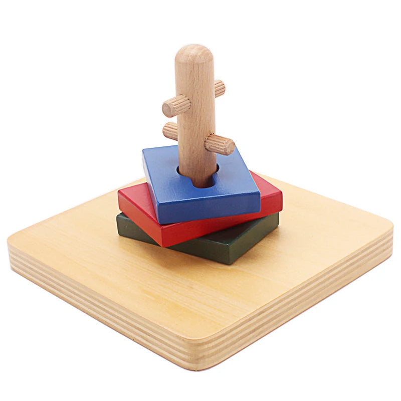 Twist and sort rectangles on a pegged dowel