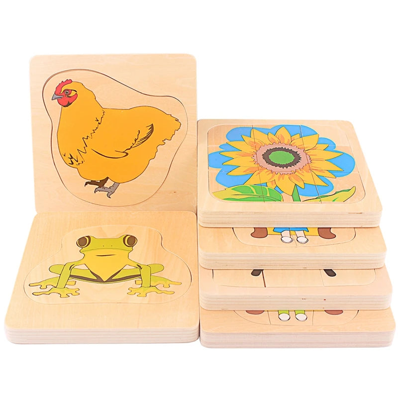 Montessori Life Cycle Layered Puzzle Wooden Biology Toy 