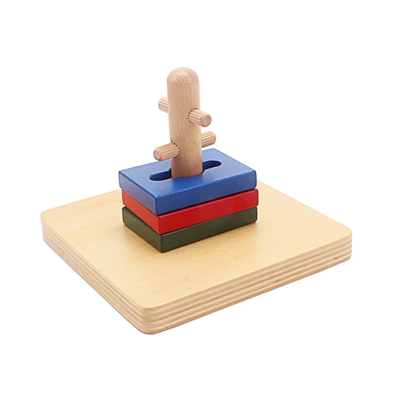 Three rectangles stacked on the twist and sort dowel