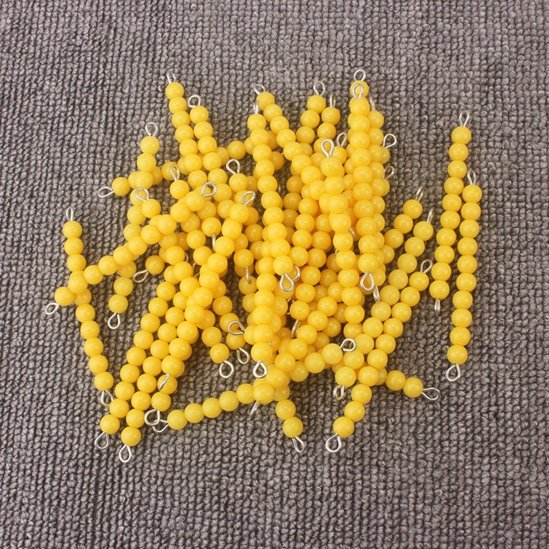Yellow ten bead bars spread out