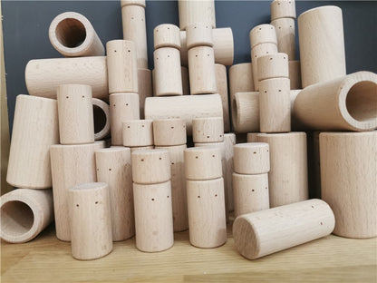 Montessori Solid Tube Peg Dolls Stacker Blocks