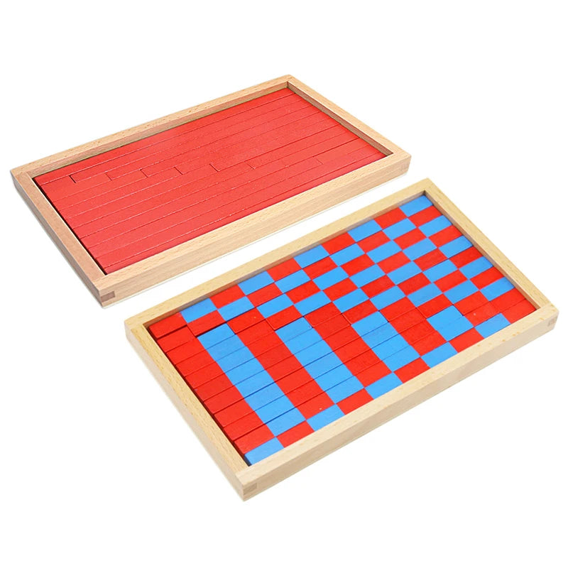 Montessori Red and Blue Rods Wooden Math Material Ages 3 and Up
