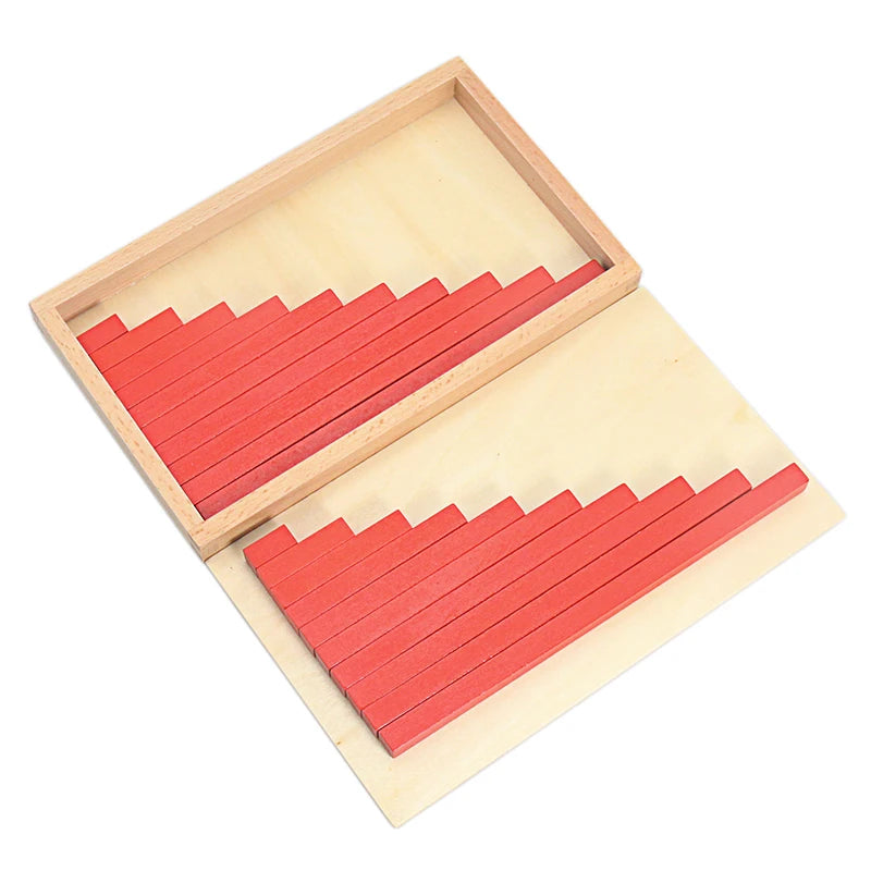 Montessori Red and Blue Rods Wooden Math Material Ages 3 and Up