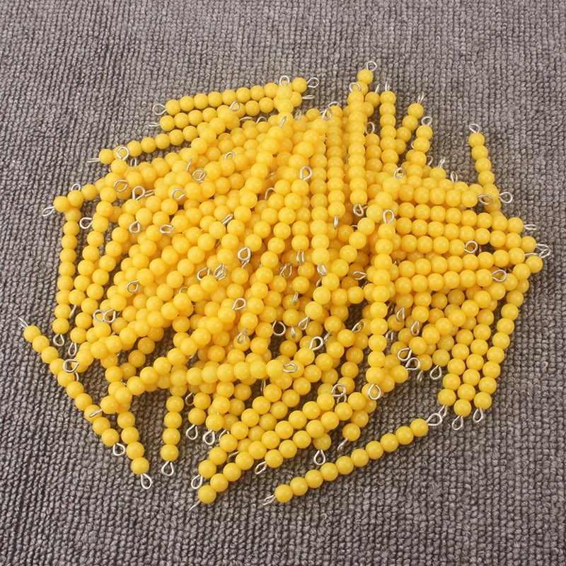 Pile of yellow ten bead bars