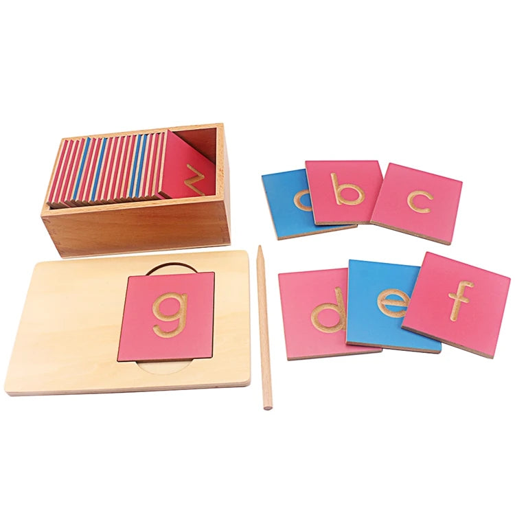 Montessori Movable Alphabet Wooden Letter Tiles with Storage Box