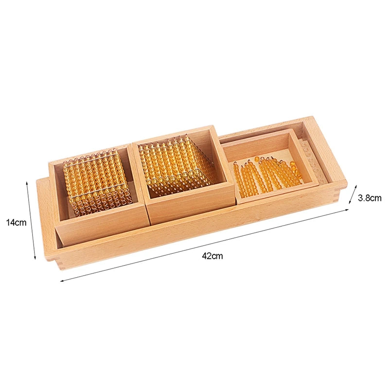 Large golden bead tray, 42 x 14 x 3.8cm